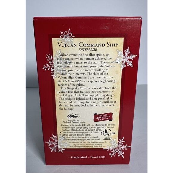 Hallmark Keepsake Ornament Vulcan Command Ship Enterprise Star Trek 2004 NEW - Picture 2 of 6